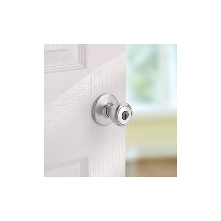 Kwikset Satin Chrome Security Keyed Entry Exterior Tylo Lockset Knob, large image number 3