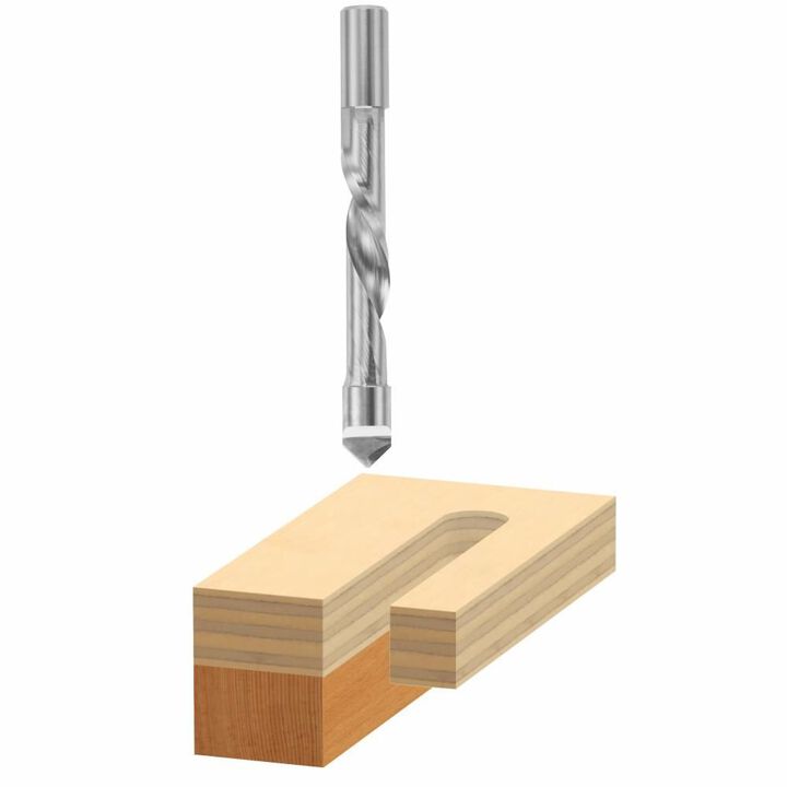 Bosch 1/2in x 1 1/4in High Speed Steel Pilot Panel Down Spiral Bit