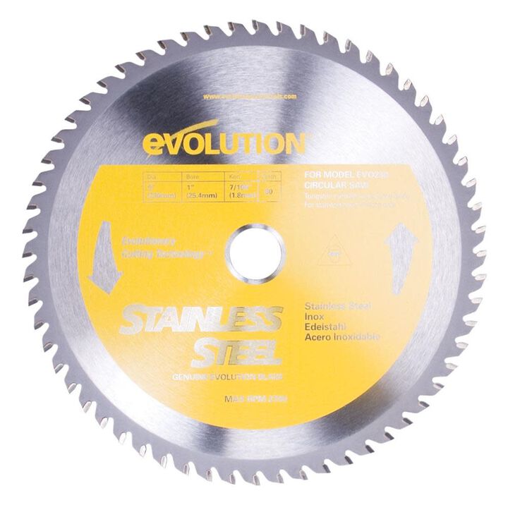 Evolution Power Tools 9 in. 60 Tooth Stainless Steel Tungsten Carbide-Tipped Cutting Blade, large image number 0