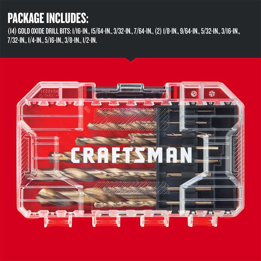 CRAFTSMAN Gold Oxide Coated Drill Bit Se, 14 Piece, large image number 3