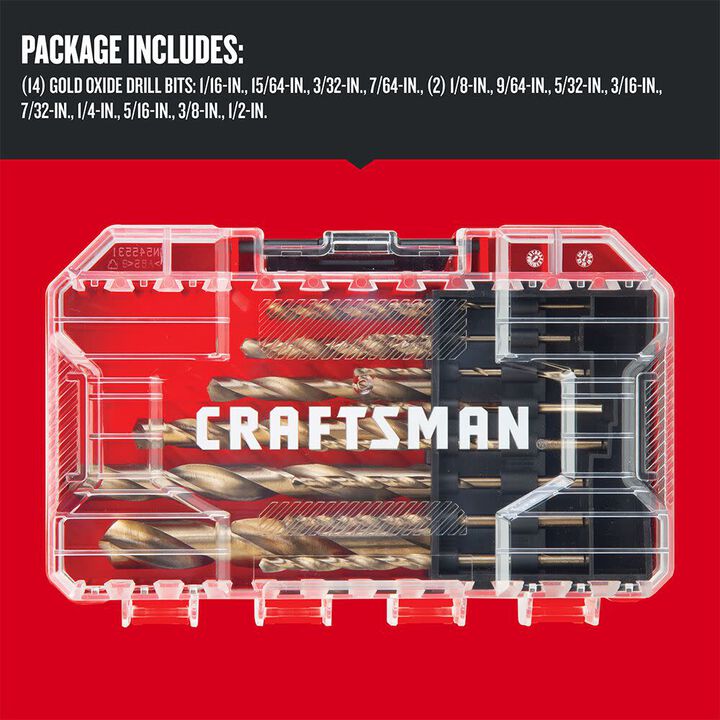 CRAFTSMAN Gold Oxide Coated Drill Bit Se, 14 Piece, large image number 2