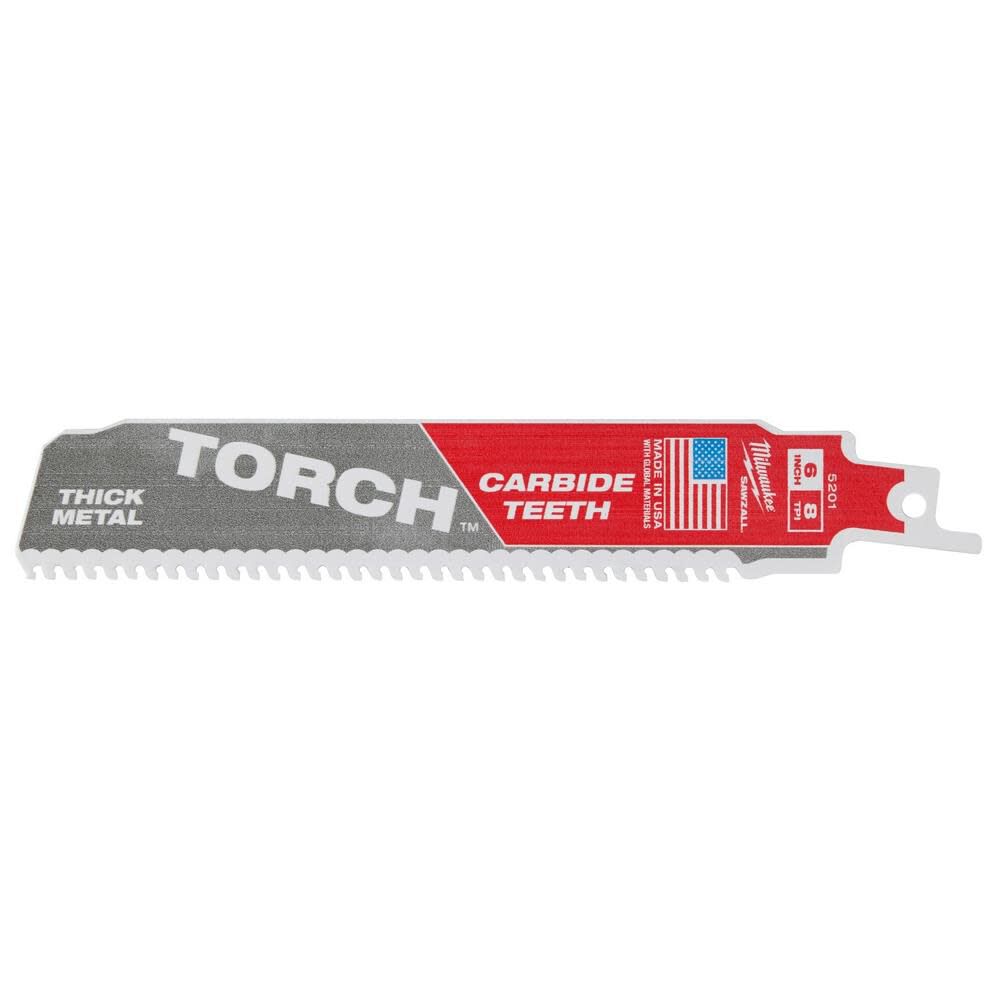 Milwaukee 6inch 8TPI The TORCH Carbide Teeth SAWZALL Blade 1PK, large image number 1