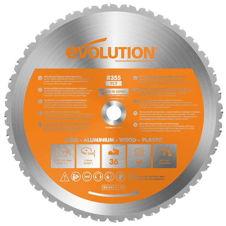 Evolution Power Tools 14 In. Multi-Material Blade for Steel Aluminum Wood and Plastics