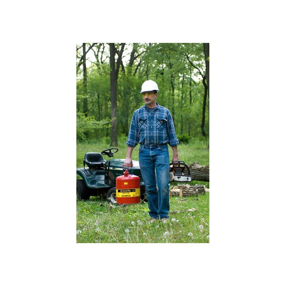 Justrite 5 Gal Steel Safety Red Gas Can Type I with Flame Arrester, large image number 6