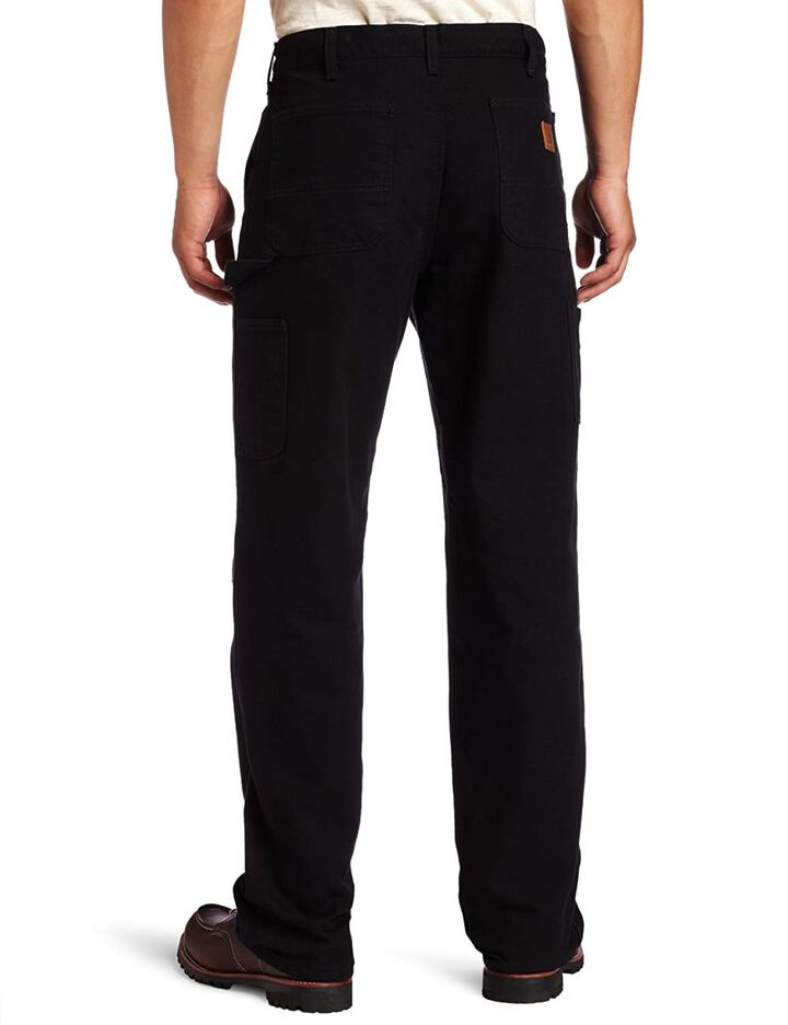 Carhartt Men's Duck Dungaree Flannel Lined 33x30 Black Work Pants, large image number 2