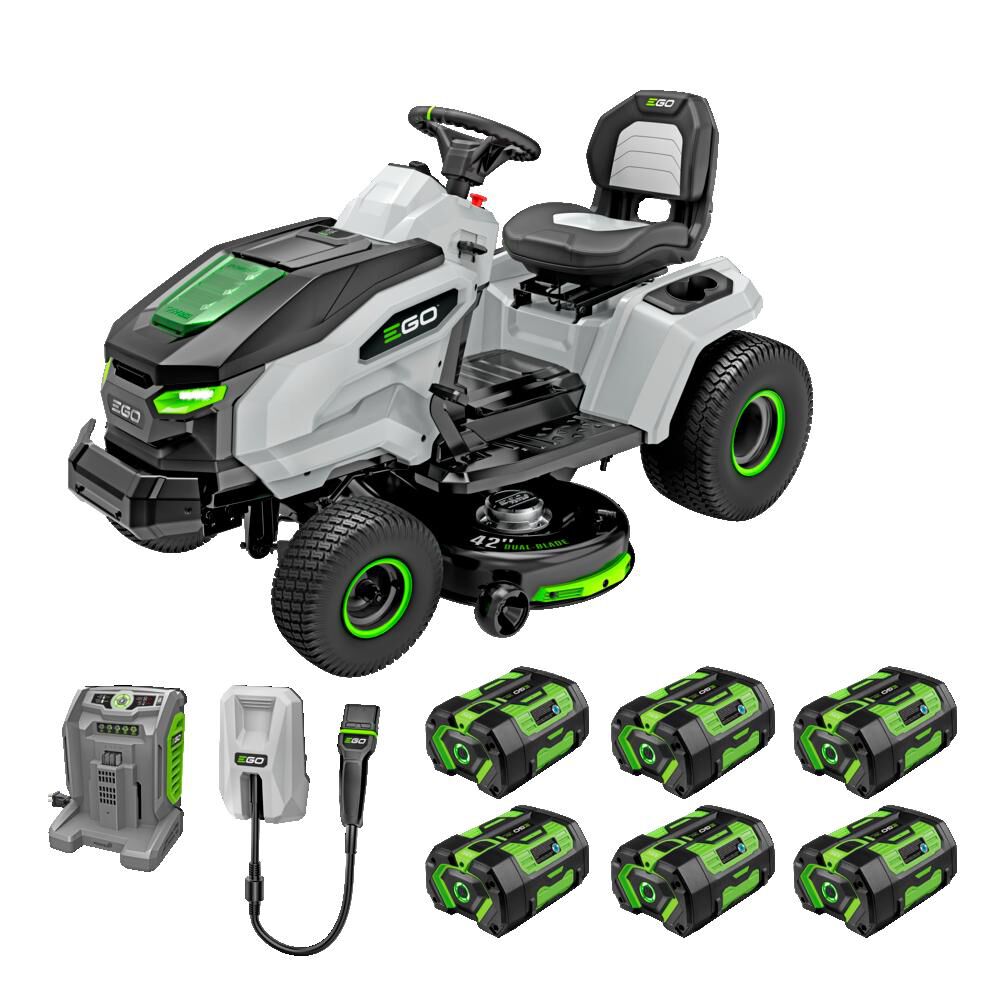 EGO 42in Lawn Tractor with 6Ah Battery 6pk, Turbo Charger & Adapter Kit, large image number 1