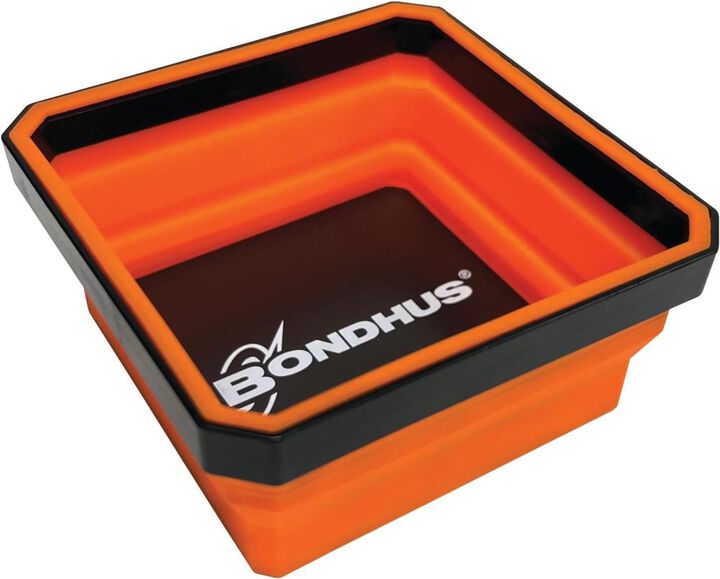 Bondhus 4 x 4 x 2 Inch Pop Up Orange Magnetic Parts Tray, 2 Pack