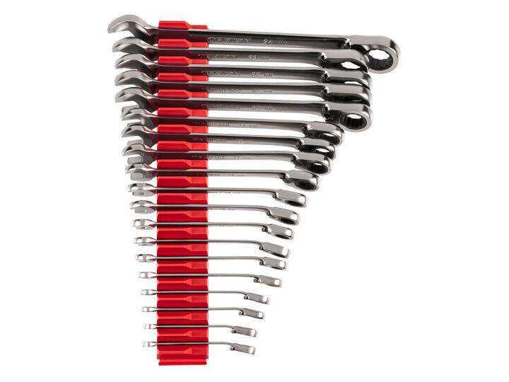 Tekton Ratcheting Combination Wrench Set, Organizers, (6-24 mm)
