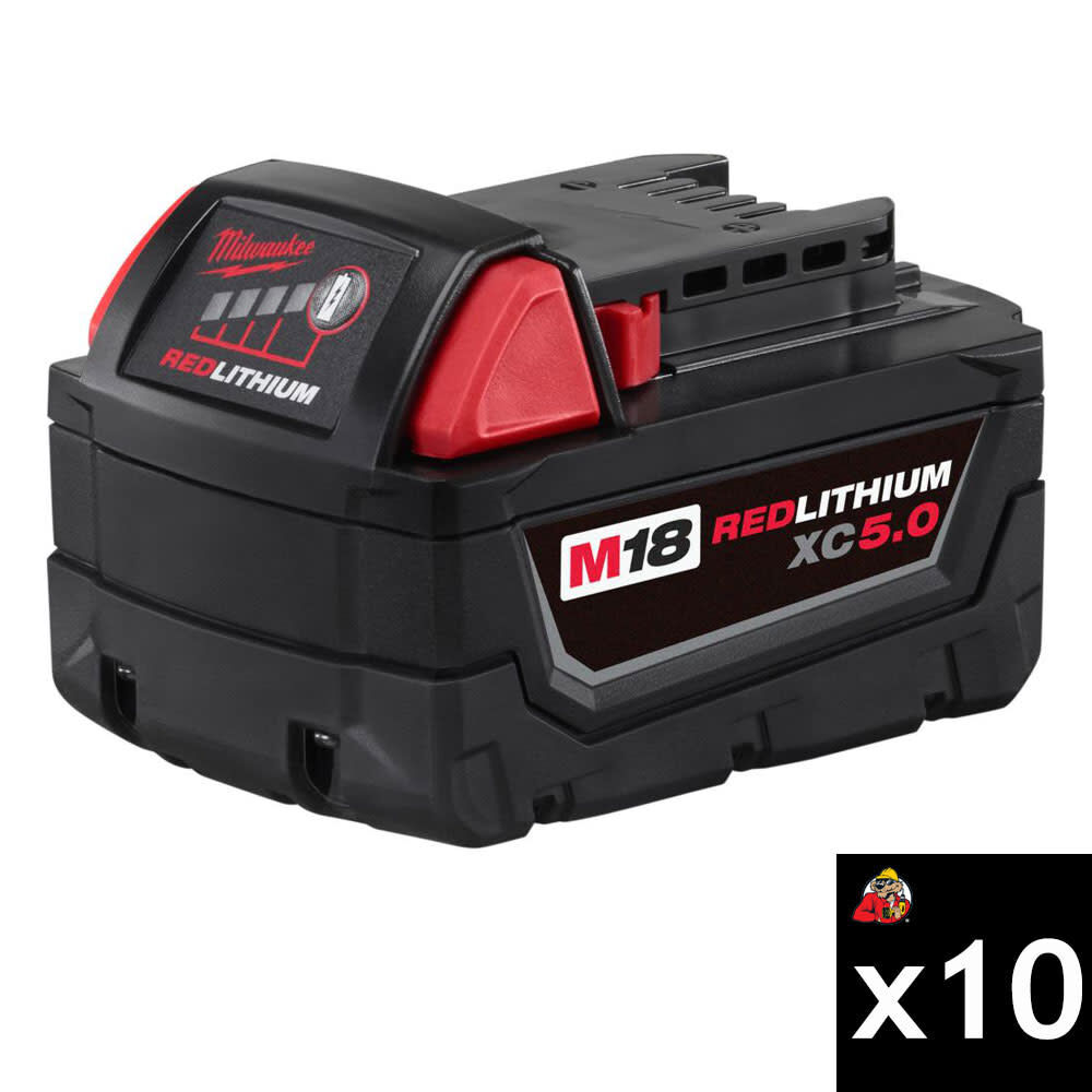 Milwaukee M18 REDLITHIUM XC 18V 5Ah Lithium Ion Power Tool Battery Pack with Fuel Indicator, large image number 1