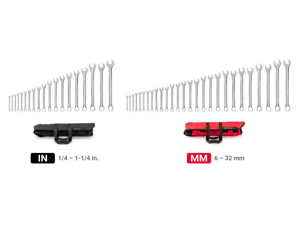 Tekton Combination Wrench Set, 46 Pieces (1/4 - 1-1/4 Inch, 6 - 32 mm), large image number 2