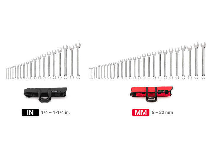 Tekton Combination Wrench Set, 46 Pieces (1/4 - 1-1/4 Inch, 6 - 32 mm), large image number 1