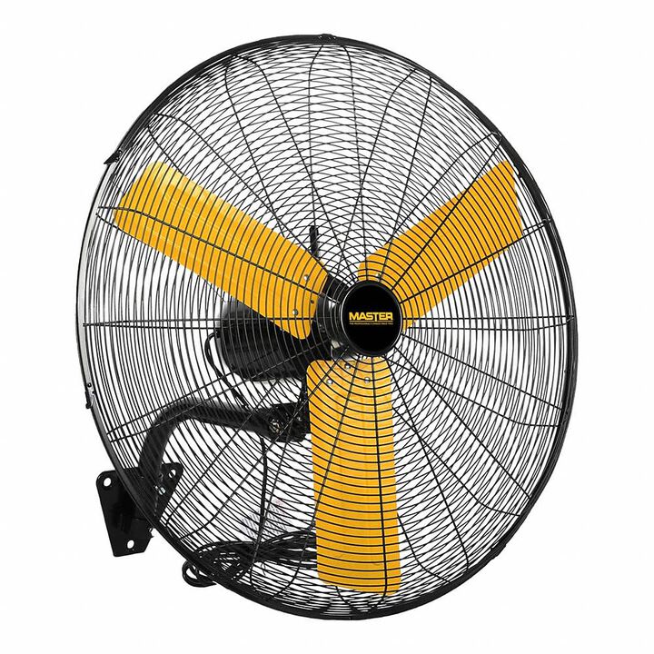 Master 24 Inch Diameter Black High Velocity Oscillating Wall Mount Fan