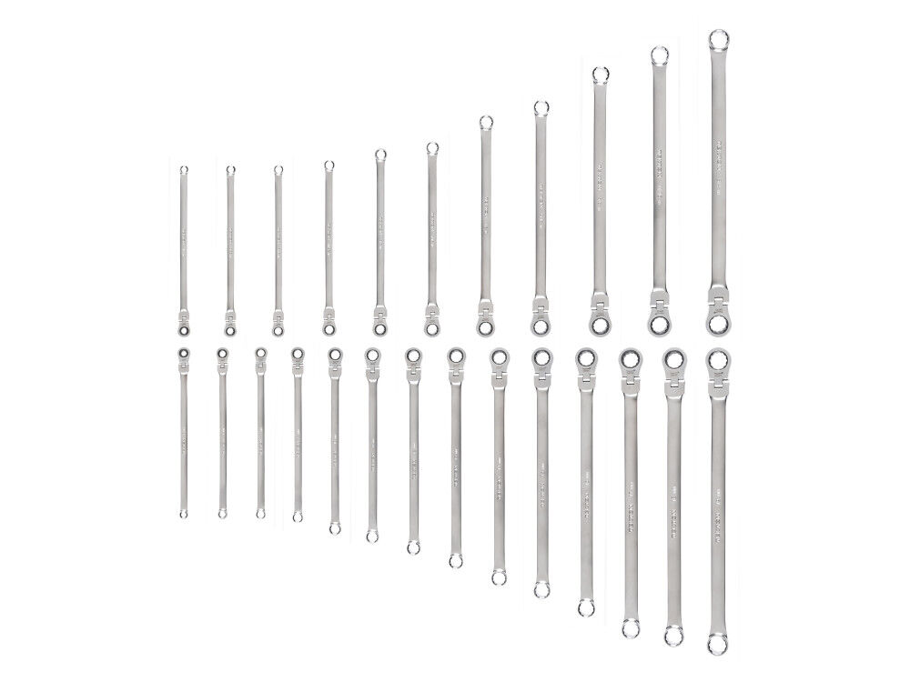 Tekton Fixed/Flex Head Ratcheting Box End Wrenches, 1/4-3/4 Inch, 6-19 mm, large image number 1