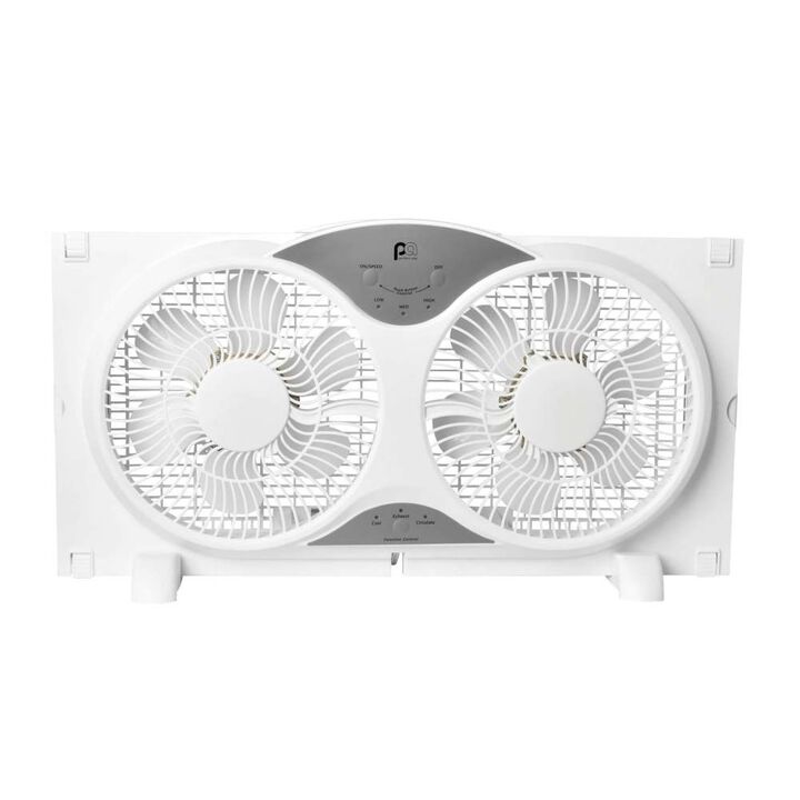 Perfect Aire 9 Inch 408 CFM Reversible Twin Window Fan with 3 Speed and Remote