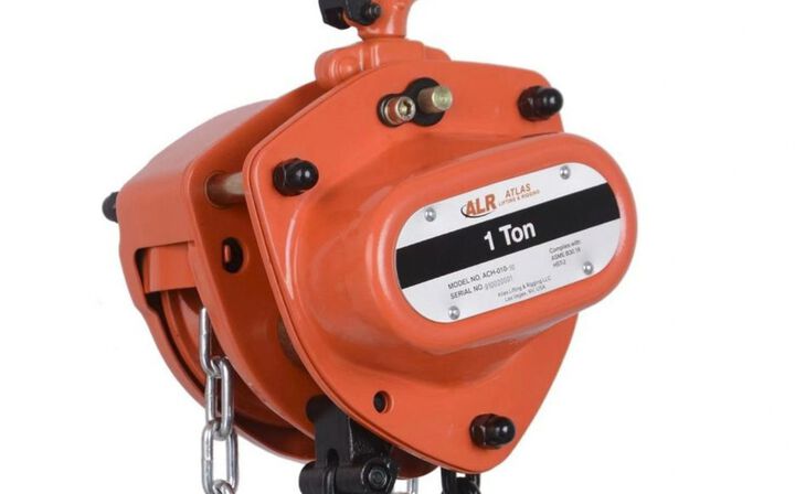 Atlas Lifting and Rigging ACH 1 Ton Chain Hoist 20 Ft. Lift with Overload Protection, large image number 1