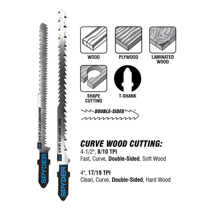 Spyder 4 Inch Double-Sided Jig Saw Blade for Wood, large image number 1