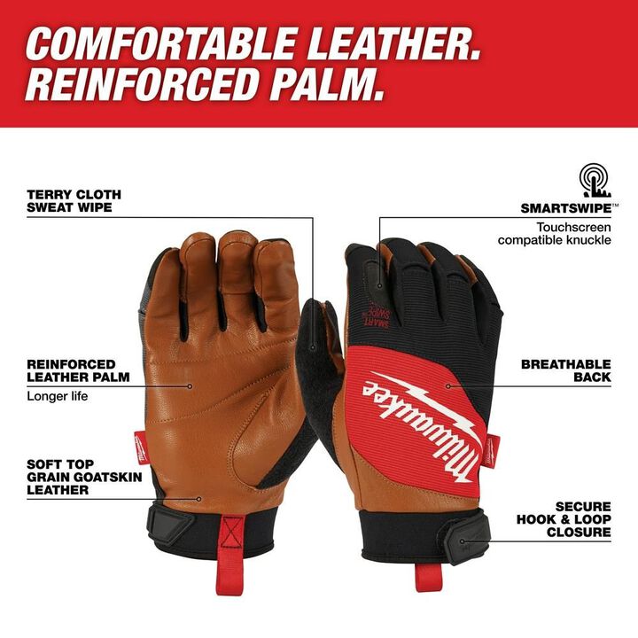 Milwaukee Leather Performance Gloves Medium, large image number 1