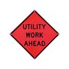 Vizcon 48 x 48in Reflective Roll-Up Utility Work Ahead Sign, small image number 2