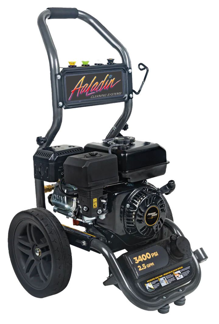 Aaladin Cleaning Systems 3400 PSI 2.5 GPM Gas Powered Cold Water Pressure Washer with 4 Spray Tips