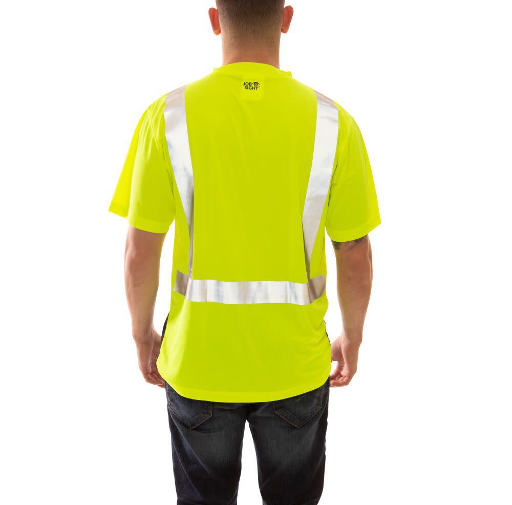 Tingley Job Sight Class 2 Black Front T-Shirt Short Sleeve Hi-Vis Large, large image number 2
