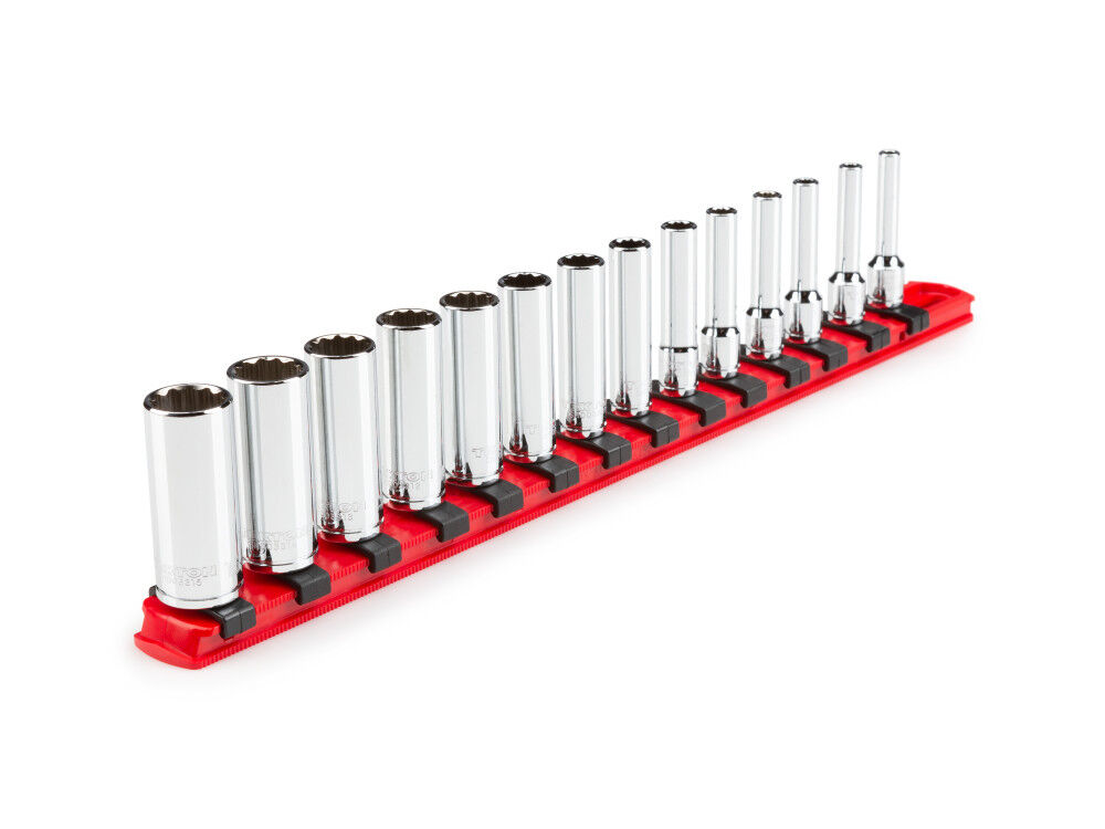 Tekton 1/4 Inch Deep 12 Point Socket Set, 14 Piece (4-15 mm), large image number 1