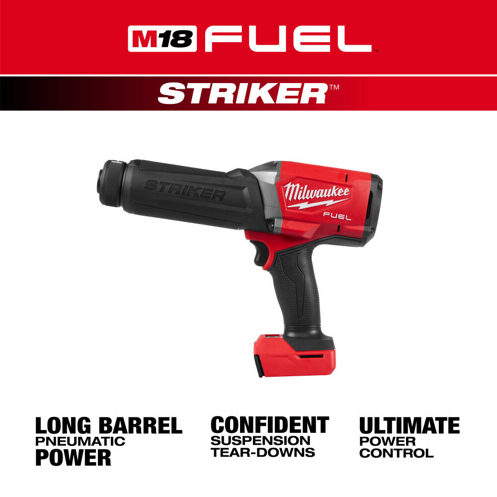 Milwaukee M18 FUEL STRIKER Hammer Chisel (Bare Tool) with Protective Boot and 5pc Chisel Bit Set, large image number 8