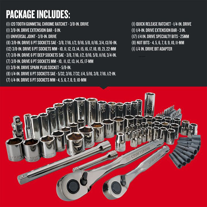 CRAFTSMAN Gunmetal Chrome Mechanics Tool Set, 81 Piece, large image number 2