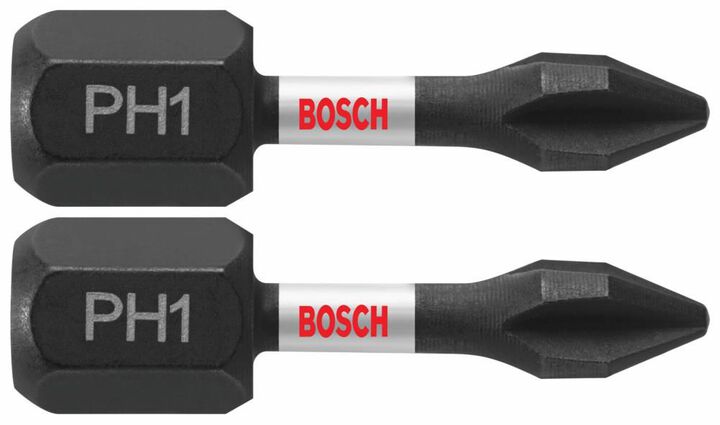 Bosch Impact Tough 1 Inch Phillips #1 Insert Bits 2 Piece