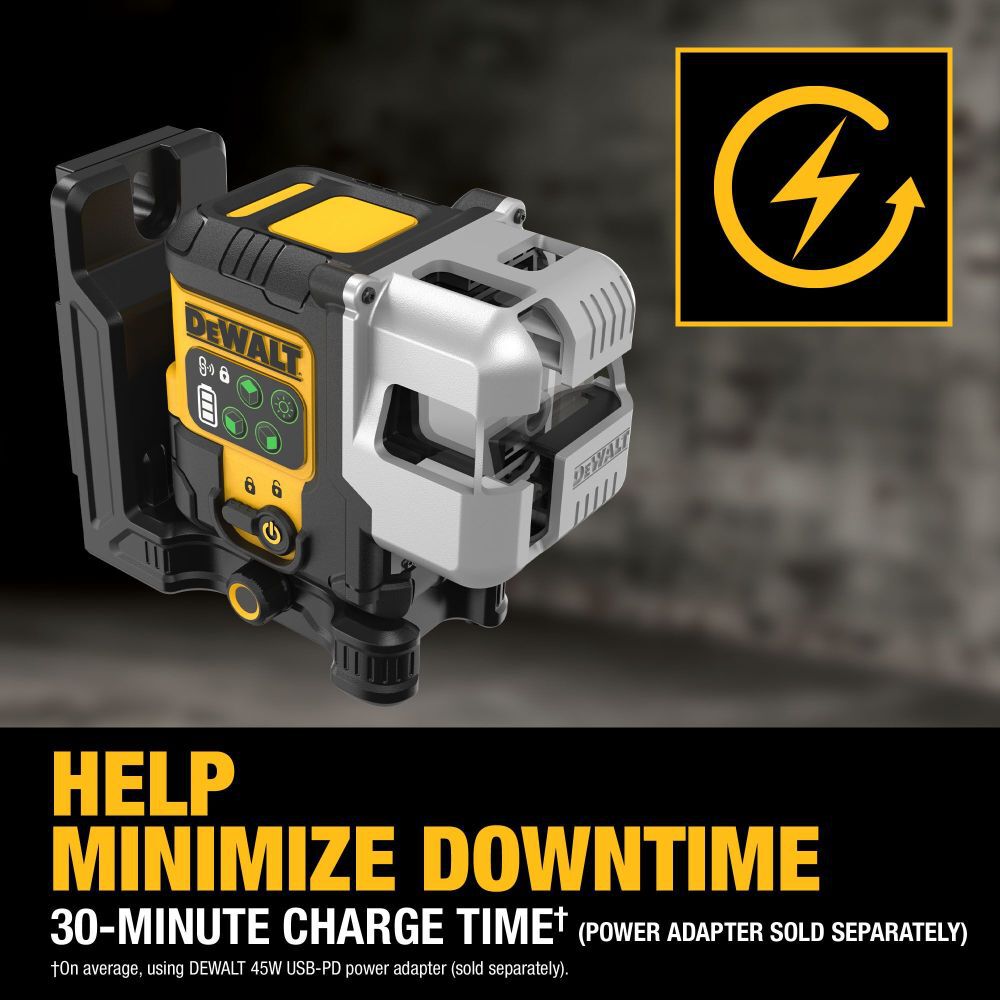 DEWALT USB Rechargeable Green 3 X 180 Degree Line Laser Base Kit, large image number 10