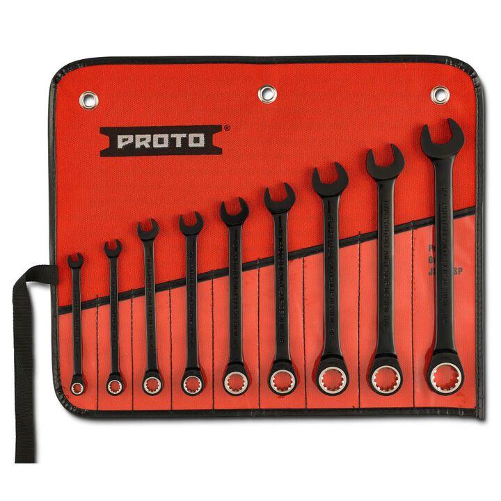 Proto 9 piece Combination Ratcheting Wrench Spline