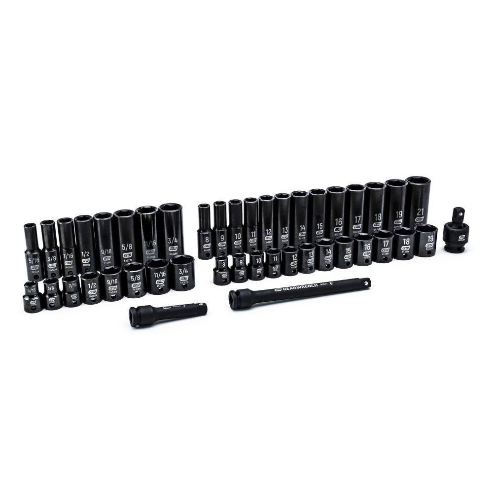 GEARWRENCH 3/8in Drive 6 Point Standard & Deep Impact SAE/Metric Socket Set 44pc, large image number 8