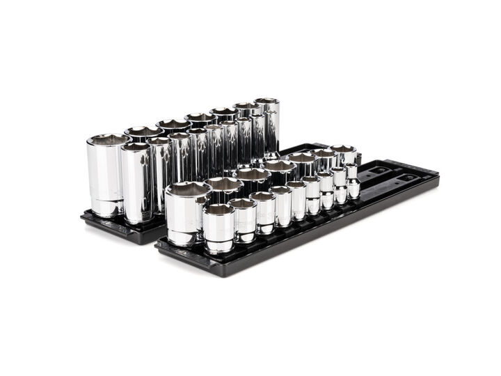 Tekton 1/2 Inch 6 Point Socket Set, 32 Pieces (3/8 - 1-5/16 Inch)
