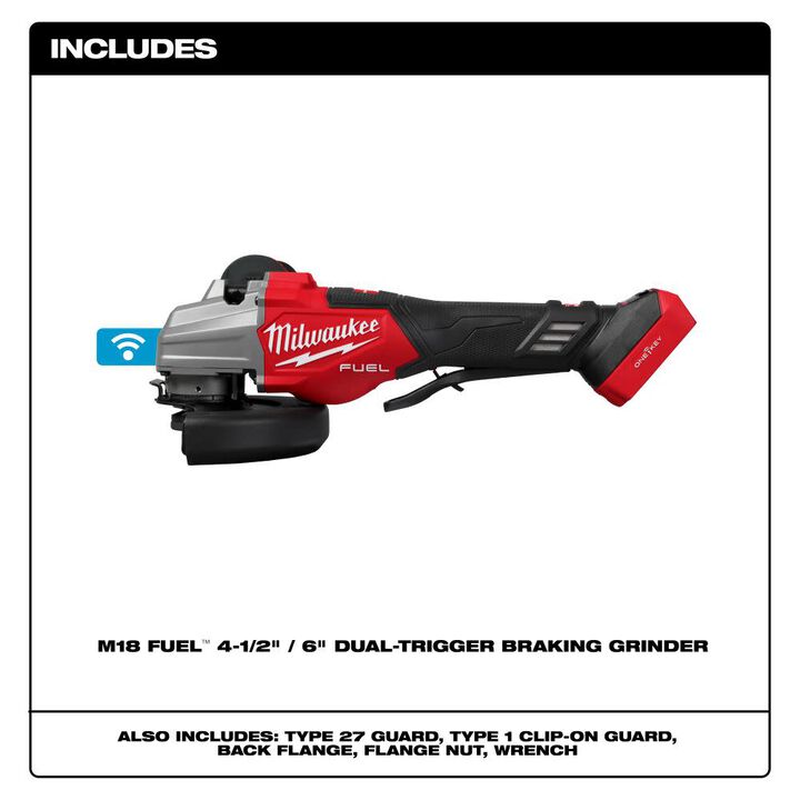 Milwaukee M18 FUEL 4 1/2 Inch - 6 Inch Dual Trigger Braking Grinder Paddle Switch with ONE KEY (Bare Tool), large image number 3