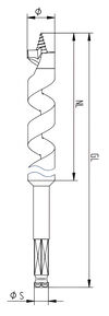 Fisch 1-3/8 Inch x 18 Inch Barracuda Ship Auger Bit, small image number 2