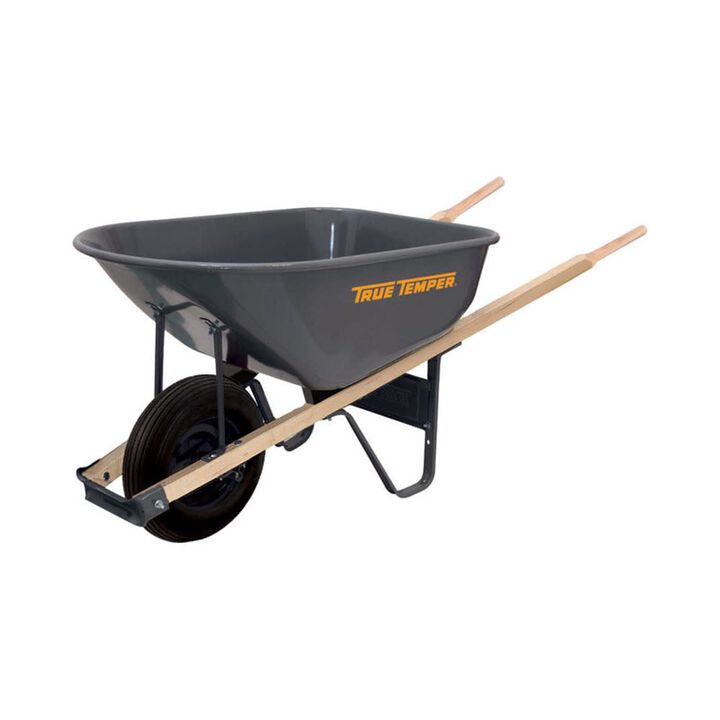 True Temper 6 cu. ft. Steel Wheelbarrow with Single Tubed Tire