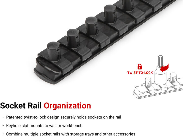 Tekton 3/8 in Drive Hex Bit Socket Set with Rail, 8 Piece (1/8-3/8 in), large image number 4