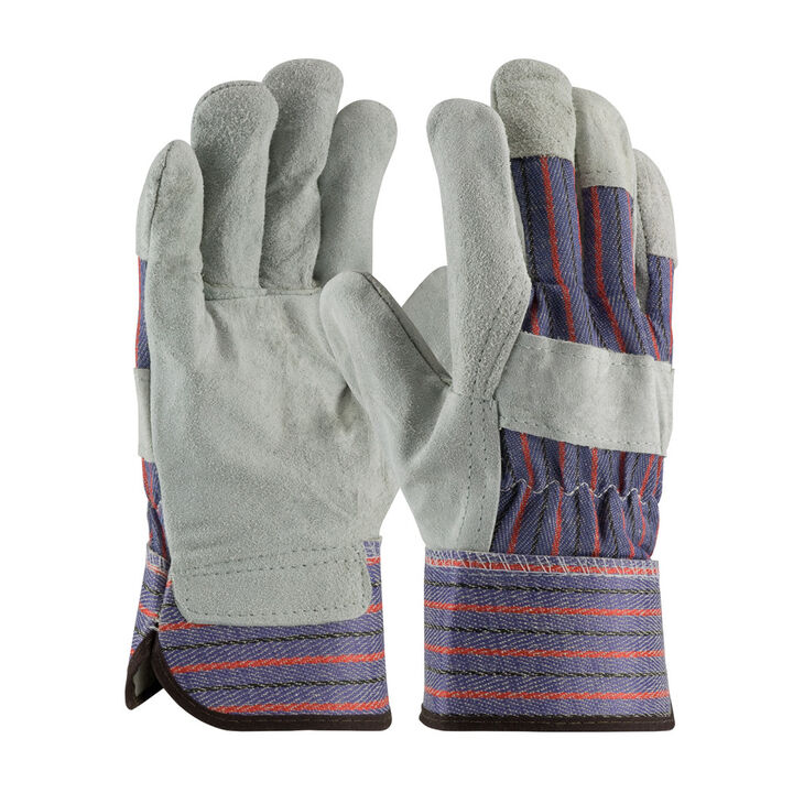 Protective Industrial Products Gloves Blue Industry Grade Split Cowhide Leather Palm Large 12 Pairs of Gloves