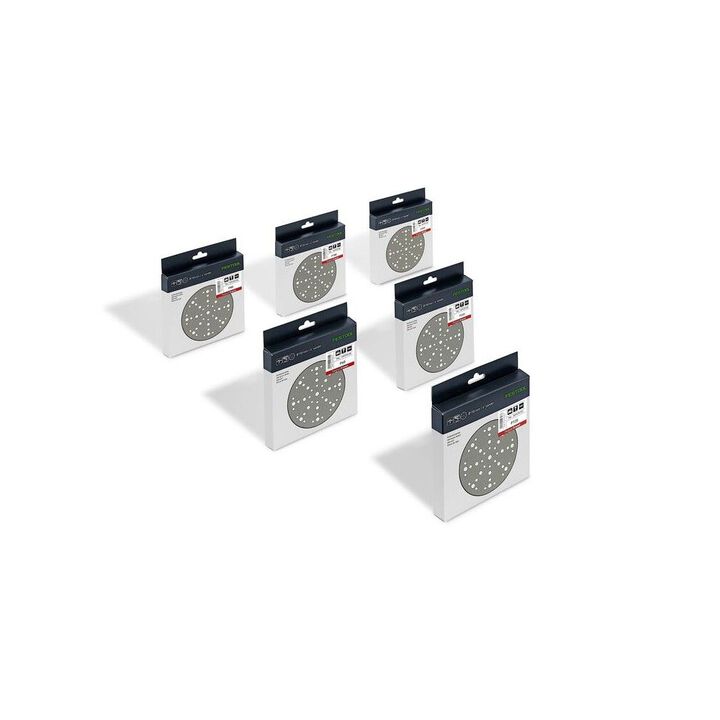 Festool Granat Abrasive Sanding Disc Starter Set, 6 Inch, P60/P80/P120/P180/P220/P320 Grit