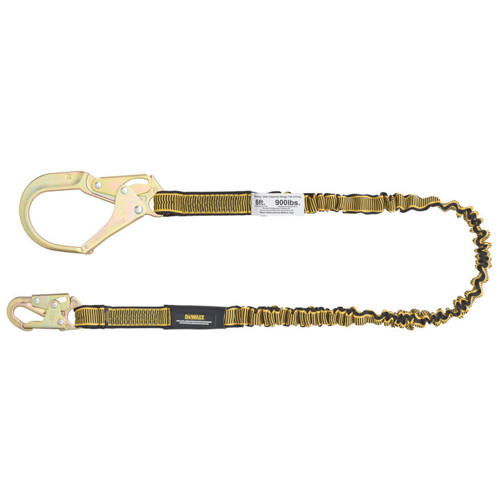 DEWALT 6 ft Internal Energy Absorber Single Leg Lanyard with Snap Hook