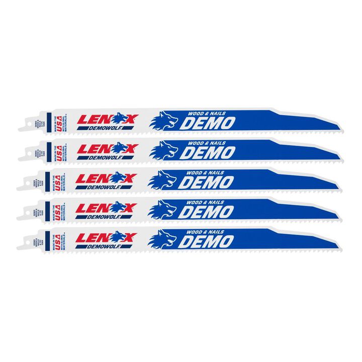 Lenox 12 Inch 6 TPI Demolition Bi-Metal Reciprocating Saw Blade 5 Pieces