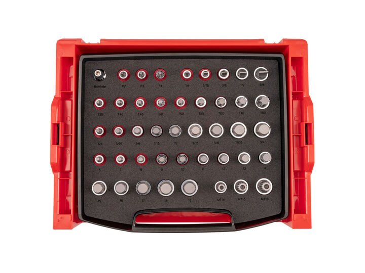 Tekton 1/2 Inch Drive Bit Socket Set with Drawer and Rack, 44 Pieces
