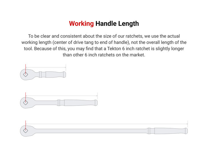 Tekton 1/4, 3/8, 1/2 Inch Flex Head Ratchet Set 6, 8, 10-1/2 Inch, 3 Pieces, large image number 4