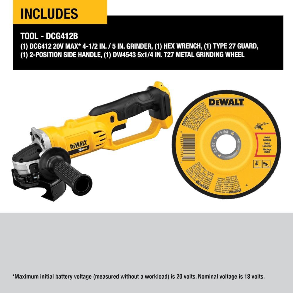 DEWALT 20V MAX Cordless Impact Driver Kit and 4.5 Inch/5 Inch Grinder Bundle, large image number 19