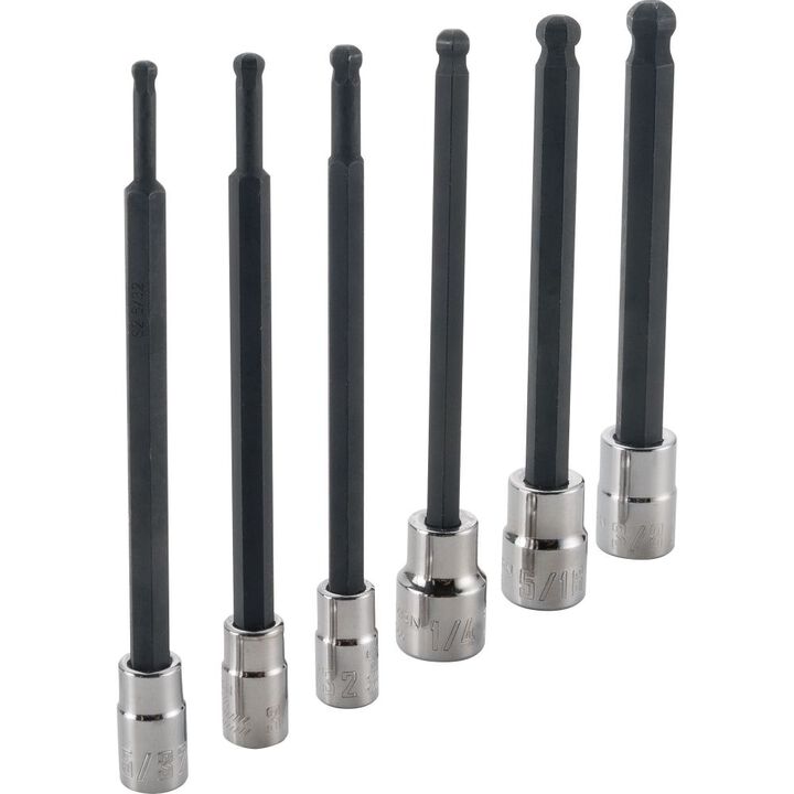 CRAFTSMAN 3/8-in Drive SAE Long Ball Hex Bit Socket Set, 6pc
