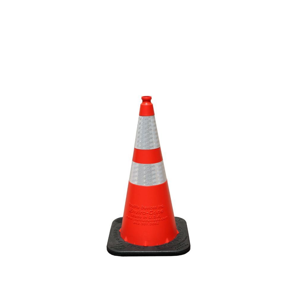 Vizcon Orange 28in Enviro-Cone with Collars & 7 lbs Rubber Base, large image number 1