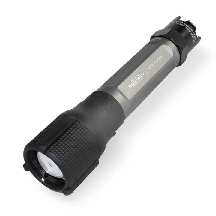 Police Security ZEPHYR-R 1500 Lumens Battery Powered Rechargeable Flashlight