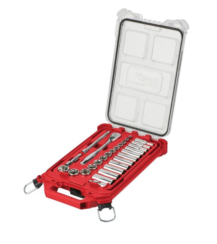 Milwaukee 3/8in 28 Pc Ratchet & Socket Set with PACKOUT Organizer