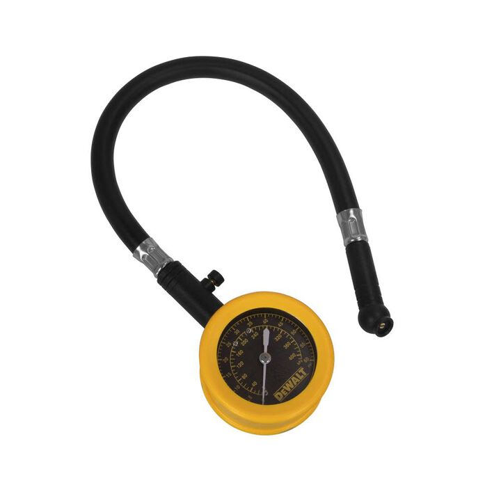 DEWALT Analog Dial Gauge with Swivel Chuck and 12 Inch Hose
