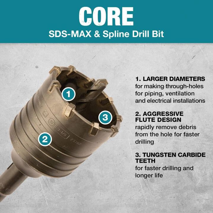 Makita 7/16in x 4-1/2in Rotary Hammer Core Bit Centering Bit, large image number 4