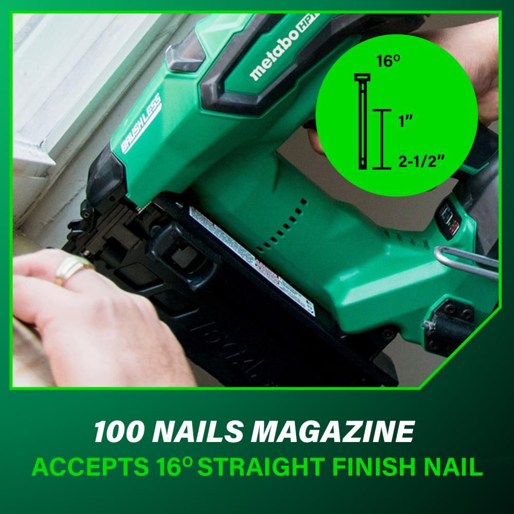 Metabo HPT 18V MultiVolt Straight Finish Nailer 16 Gauge 2Ah Kit, large image number 8